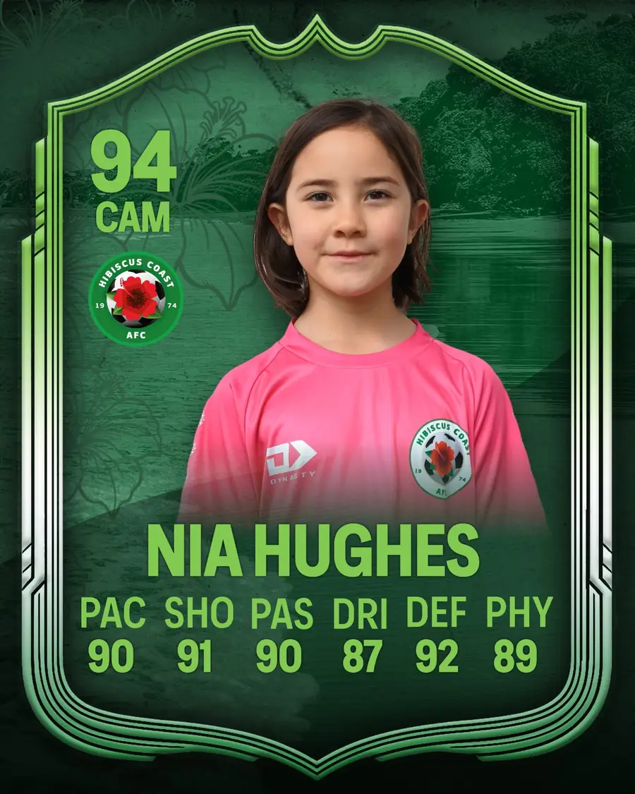 Champion Display personalised player card example