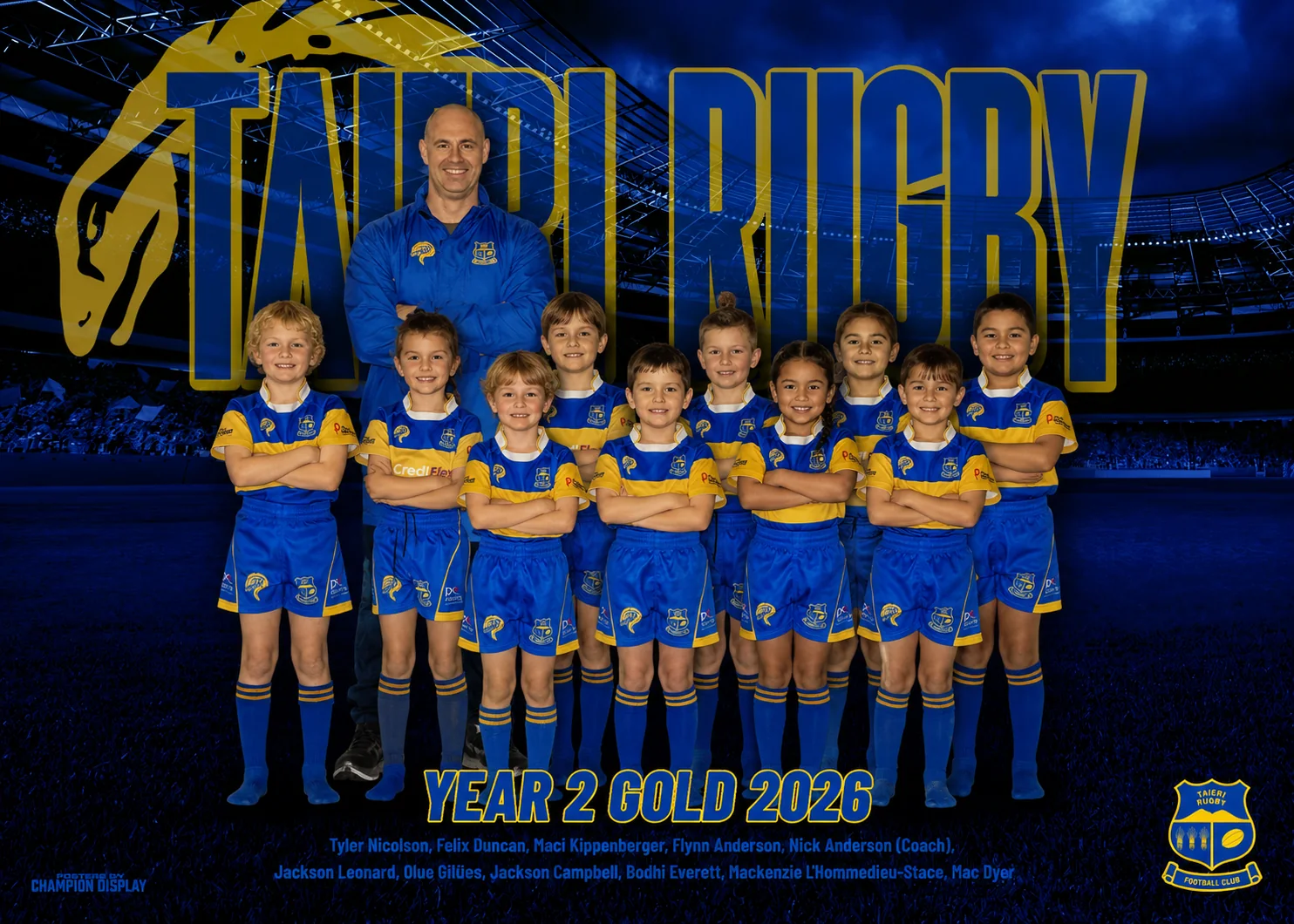 Taieri Rugby Year 1 Gold team poster